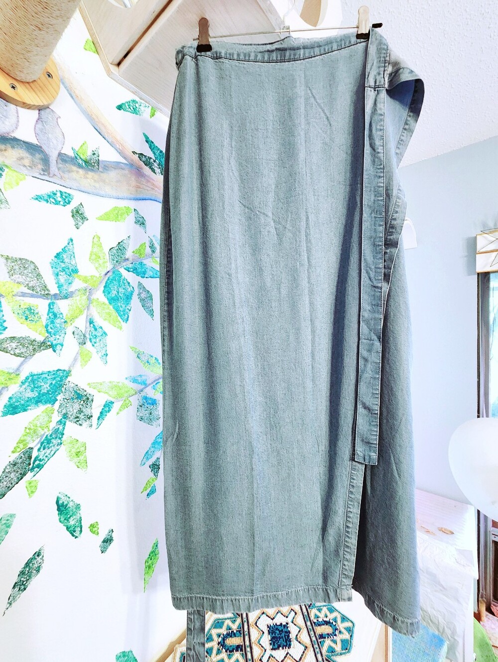 NWT Forever 21 Chambray Wrap Midi Skirt XL